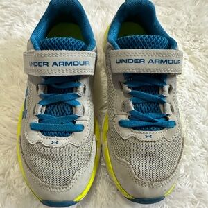 Under Armour Kids' Gray and Blue Sneakers